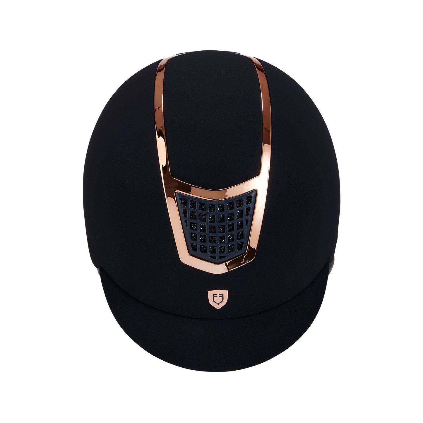 Gorra de terciopelo con ribete de color Equestro - Navy/Rose Gold
