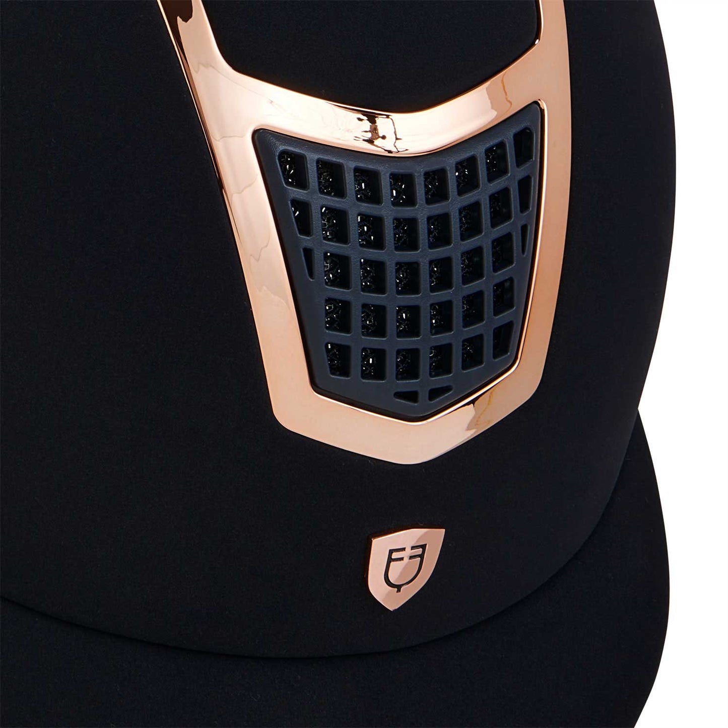 Gorra de terciopelo con ribete de color Equestro - Navy/Rose Gold