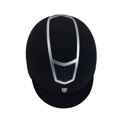 Gorra de terciopelo con ribete de color Equestro - Navy/Silver