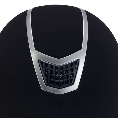 Gorra de terciopelo con ribete de color Equestro - Navy/Silver