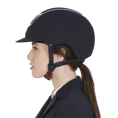 Gorra de terciopelo con ribete de color Equestro - Navy/Silver