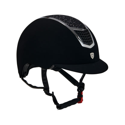 Gorra ultraligera de terciopelo con strass Equestro