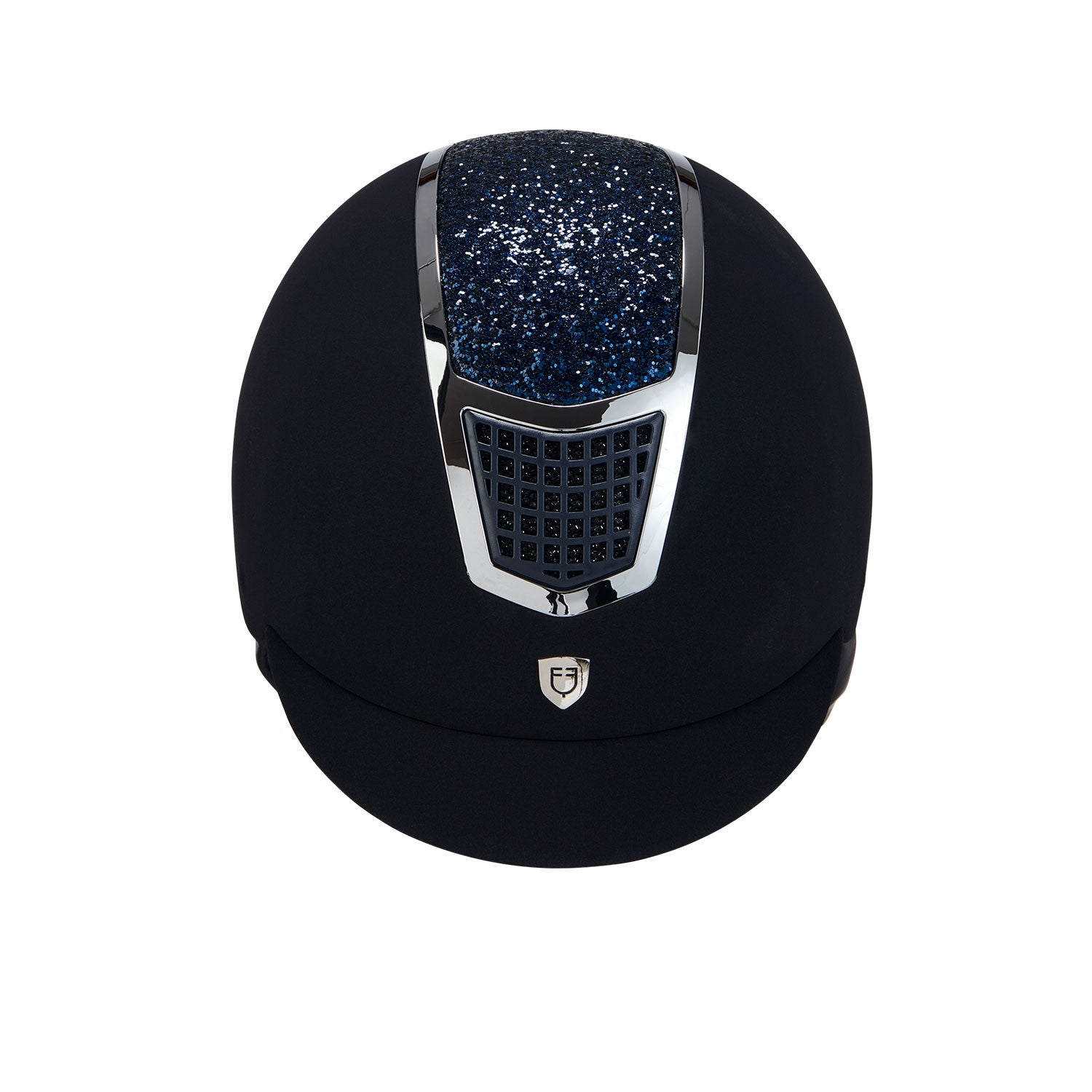 Gorra ultraligera de terciopelo con strass Equestro - Navy/Silver