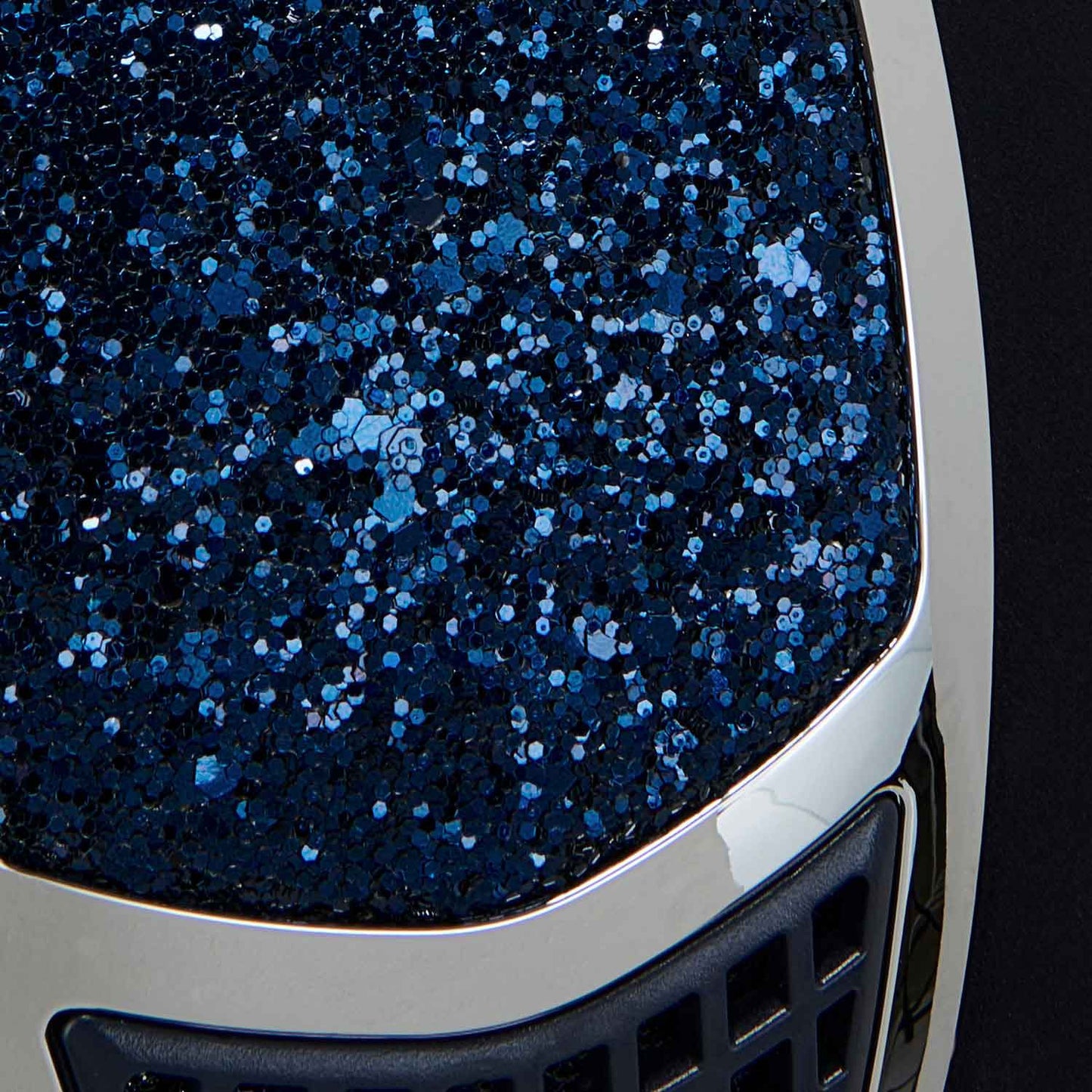 Gorra ultraligera de terciopelo con strass Equestro - Navy/Silver