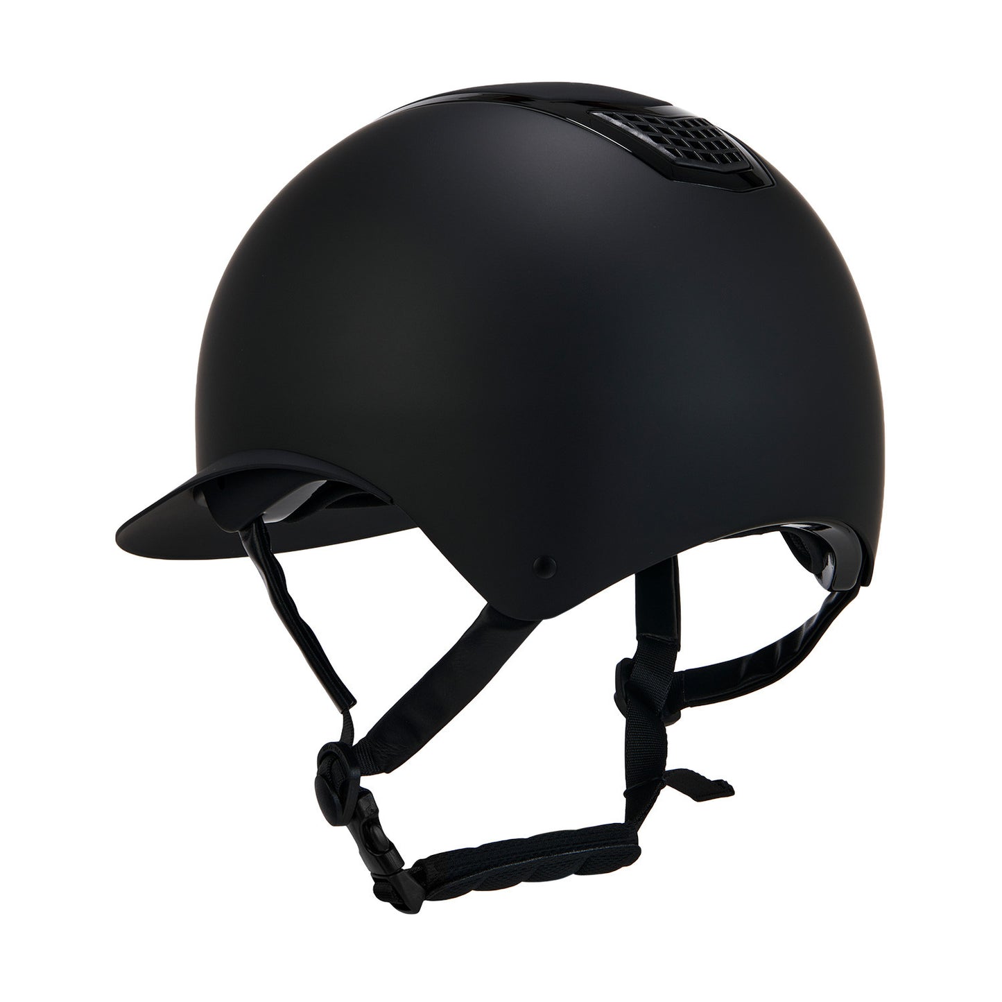 Gorra ultraligera de plástico opaco resistente con homologación EN 1384-2023 Equestro - Black/Black
