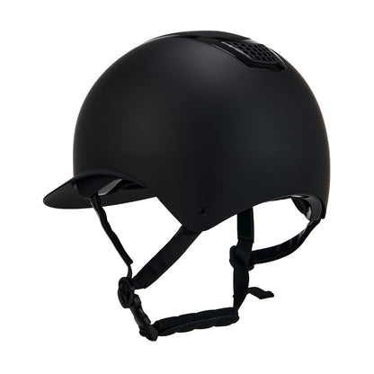 Gorra ultraligera de plástico opaco resistente con homologación EN 1384-2023 Equestro - Black/Black