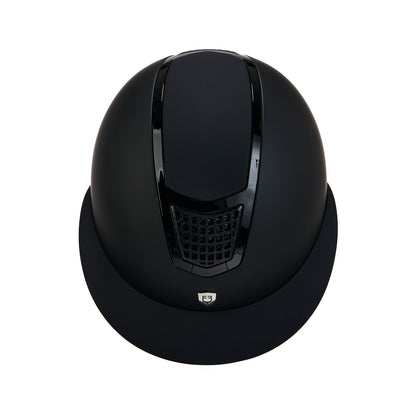 Gorra ultraligera de plástico opaco resistente con homologación EN 1384-2023 Equestro - Black/Black