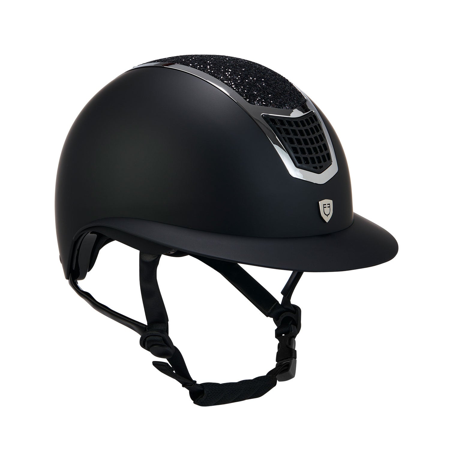 Casco con brillos y visera ancha homologación EN 1384-2023 Equestro