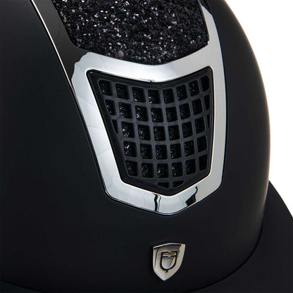 Casco con brillos y visera ancha homologación EN 1384-2023 Equestro - Black/Silver