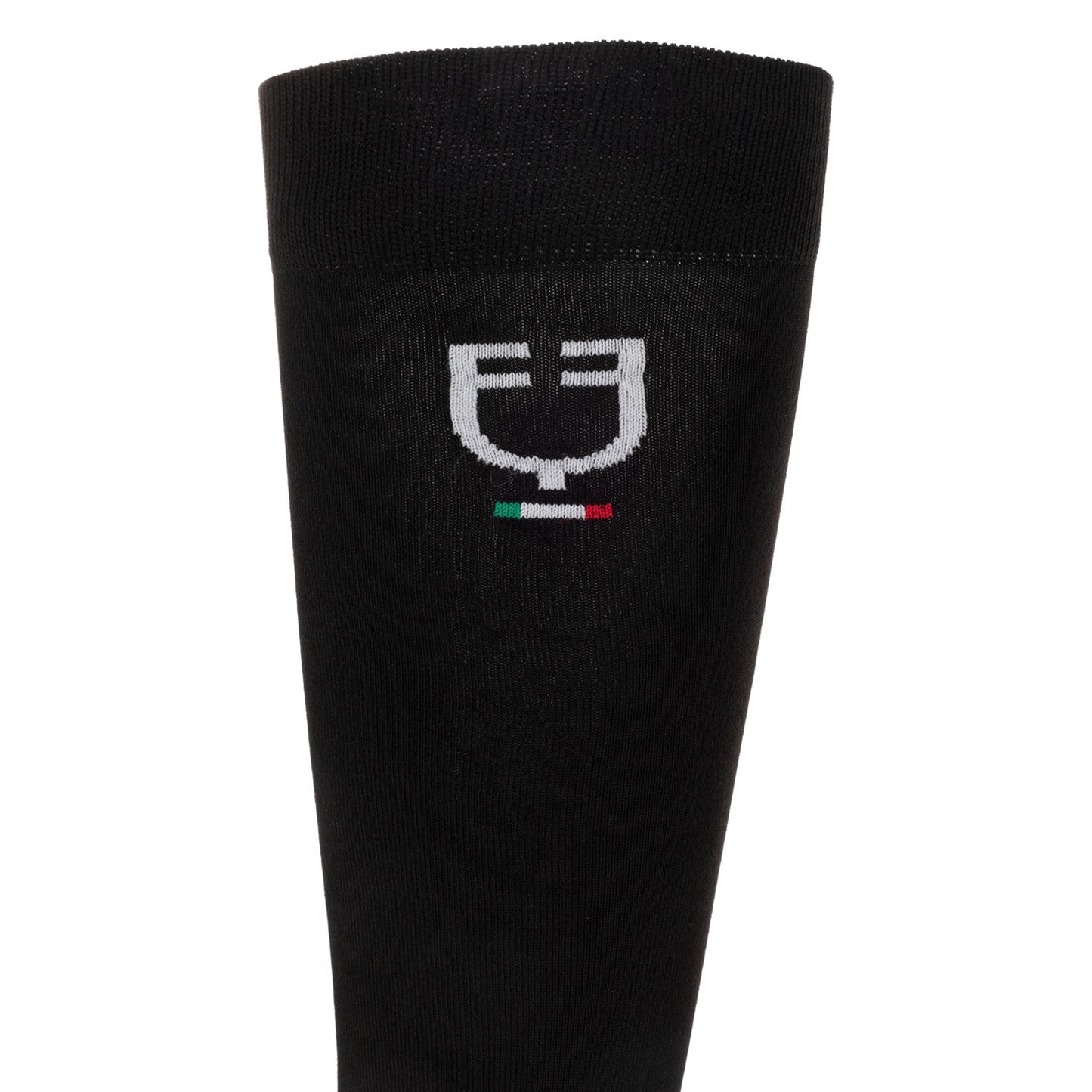 Calcetín técnico elástico con bandera italiana Equestro - Negro