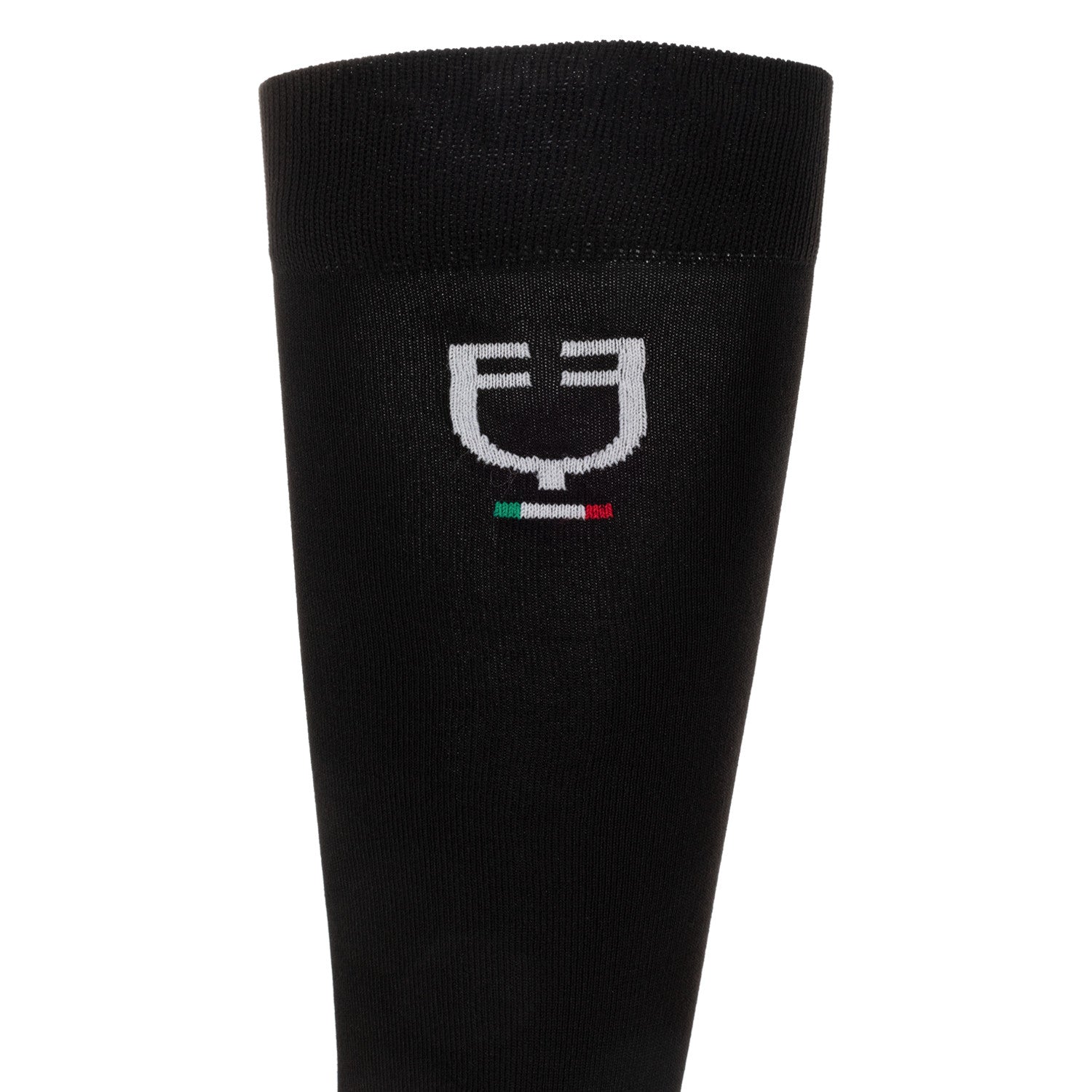 Calcetín técnico elástico con bandera italiana Equestro - Negro
