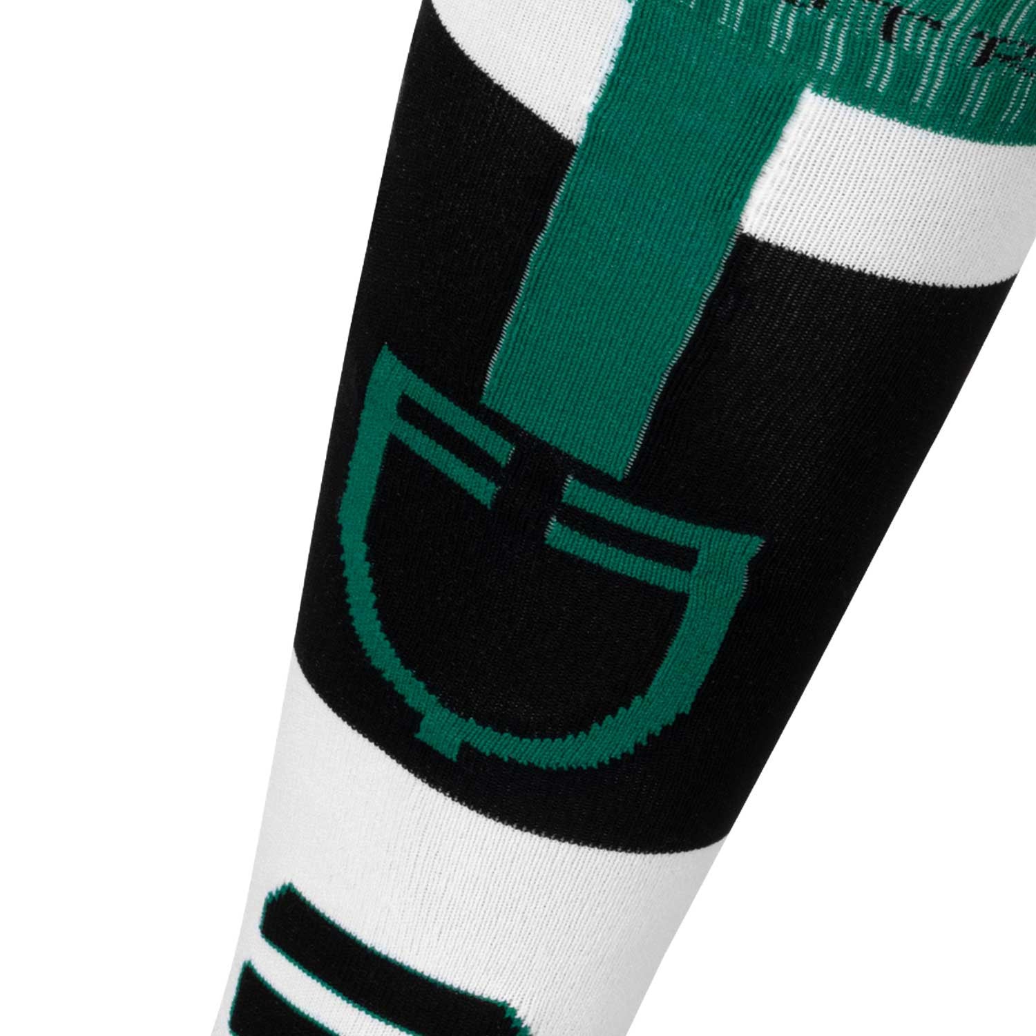 Calcetín de tejido técnico y transpirable con logo Equestro - Black/White/Ultramarine Green