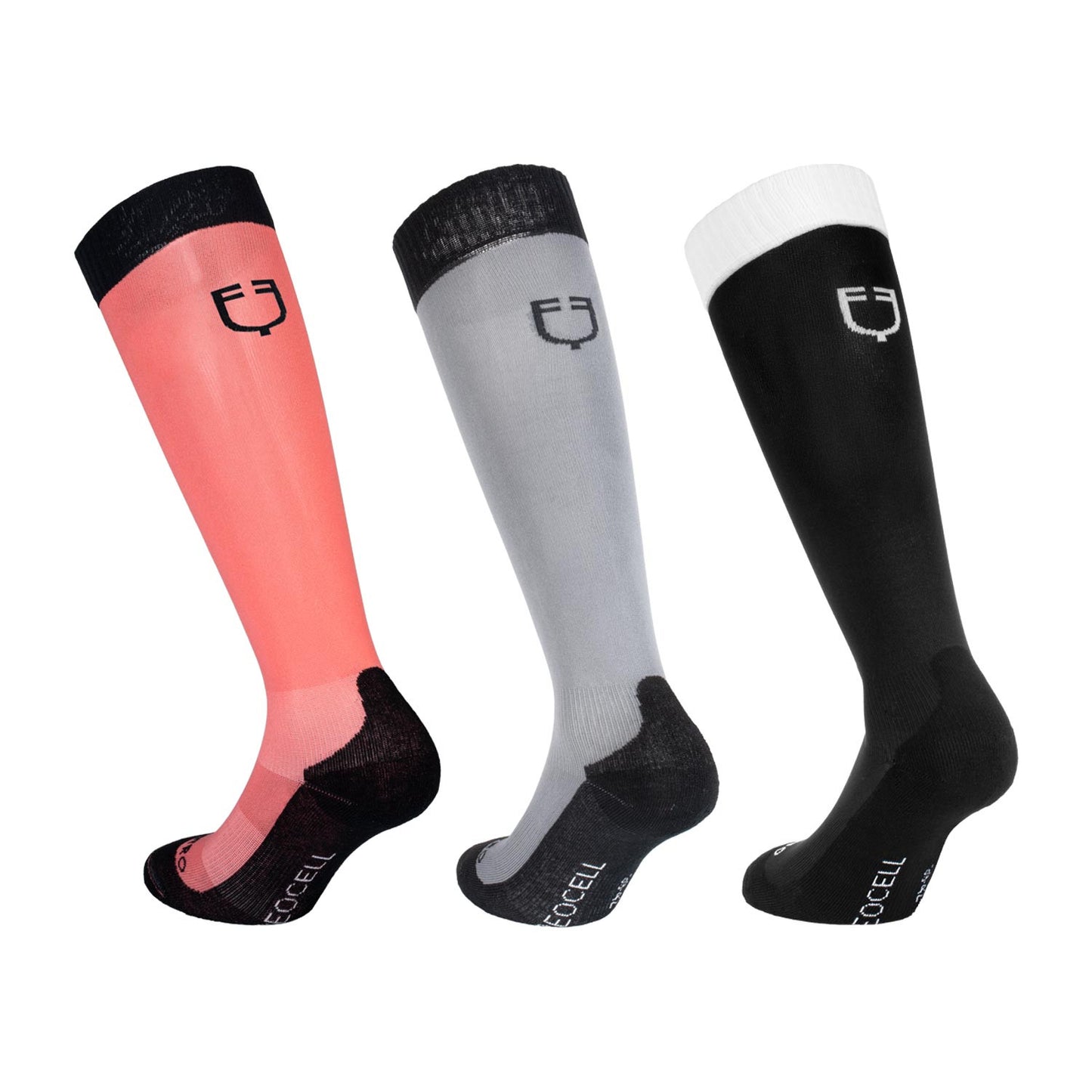 Caja básica de calcetines unisex 3 uds Equestro - Desert Flower(15-1435)/Harbor Mist(14-4202)/Black