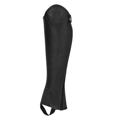 Polainas unisex de cuero suave con cremallera lateral Equestro - Negro