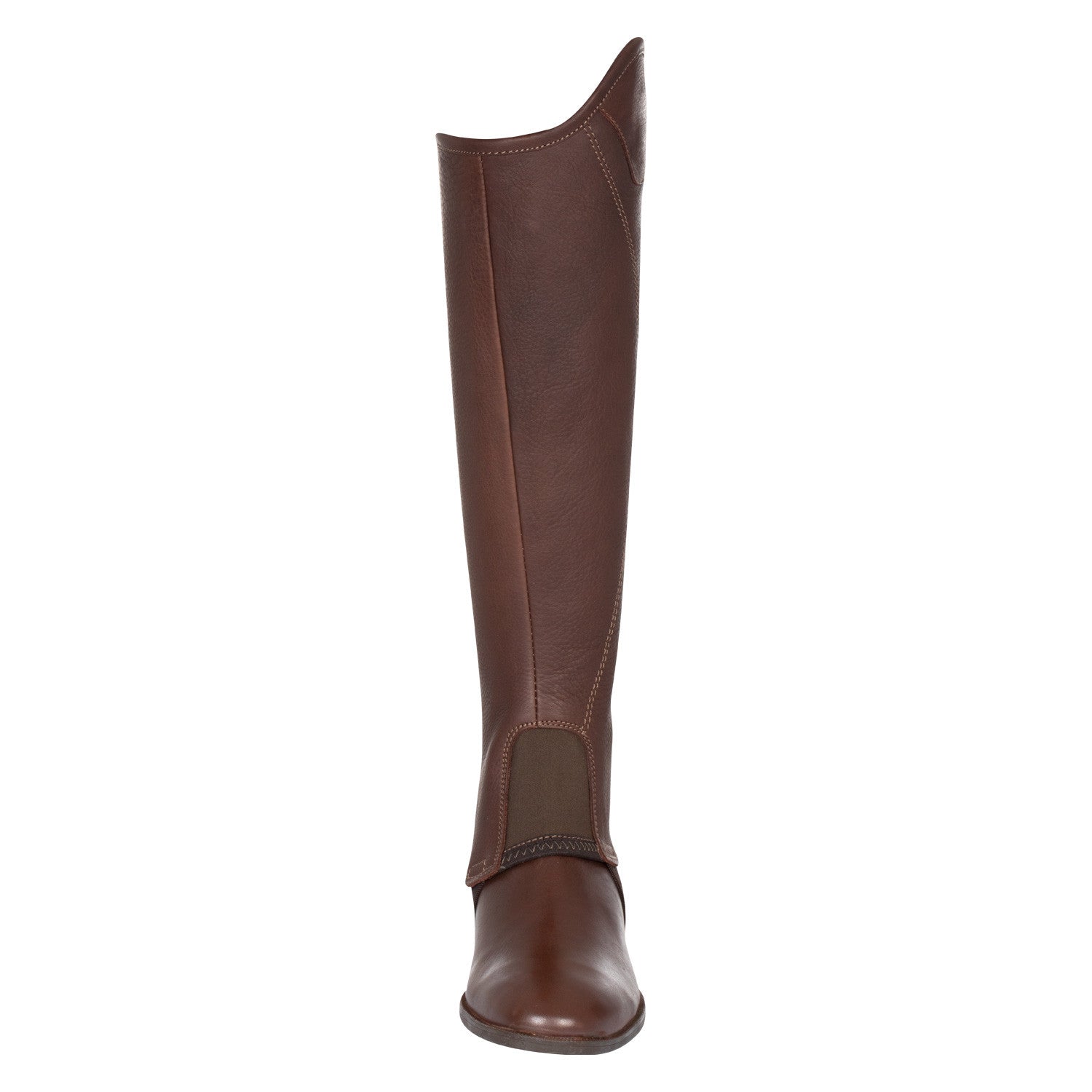 Polainas unisex de cuero suave con cremallera lateral Equestro - Marrón
