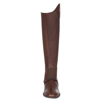 Polainas unisex de cuero suave con cremallera lateral Equestro - Marrón
