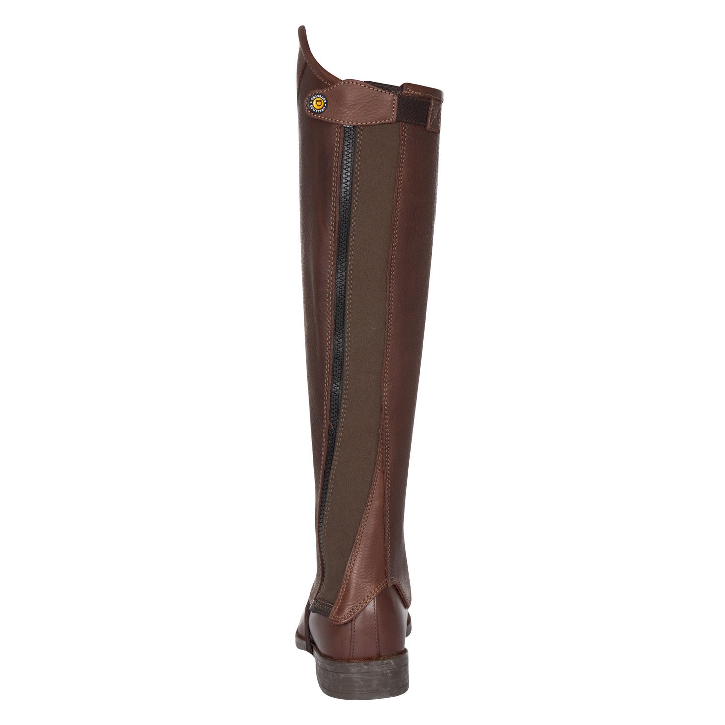 Polainas unisex de cuero suave con cremallera lateral Equestro - Marrón