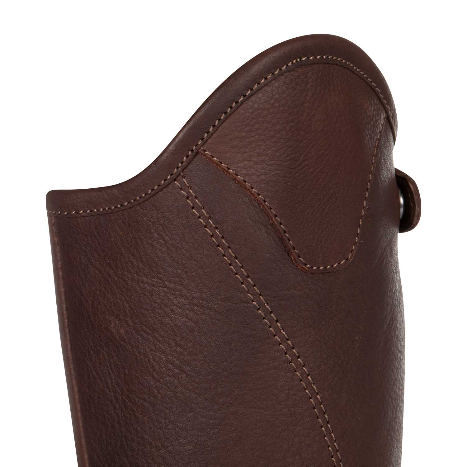 Polainas unisex de cuero suave con cremallera lateral Equestro - Marrón