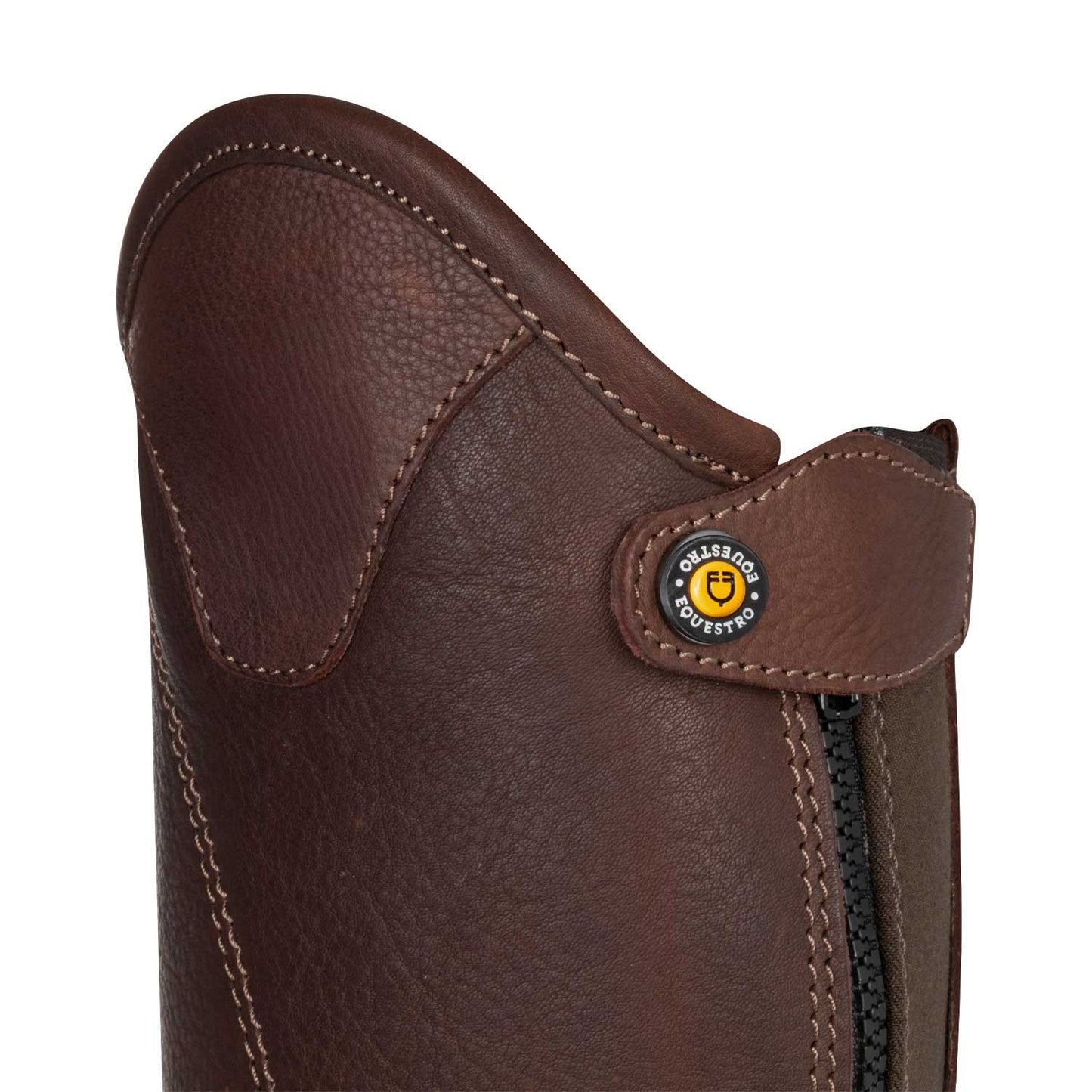 Polainas unisex de cuero suave con cremallera lateral Equestro - Marrón