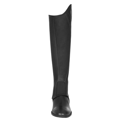 Polainas unisex cortas de cuero con cremallera lateral Equestro - Negro