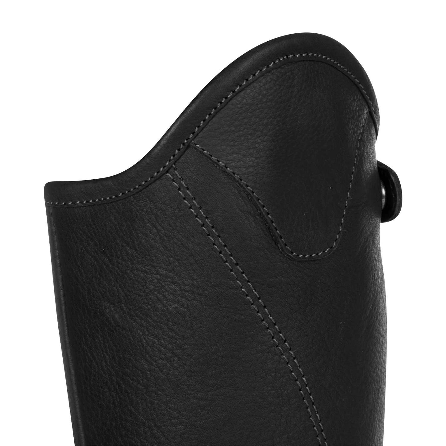 Polainas unisex cortas de cuero con cremallera lateral Equestro - Negro