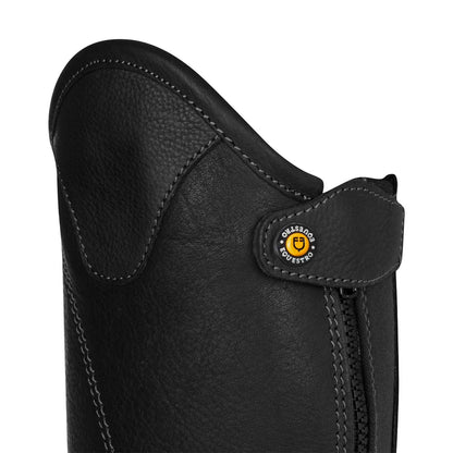 Polainas unisex cortas de cuero con cremallera lateral Equestro - Negro