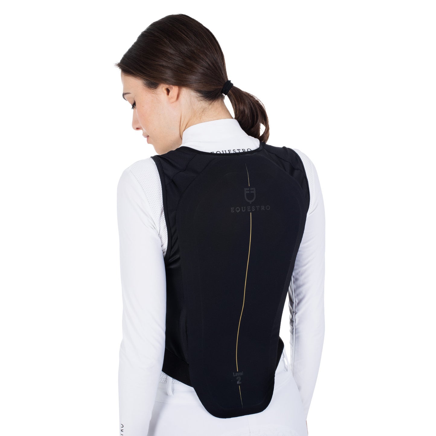 Espaldera nivel 2 unisex con pecho acolchado Equestro - Negro