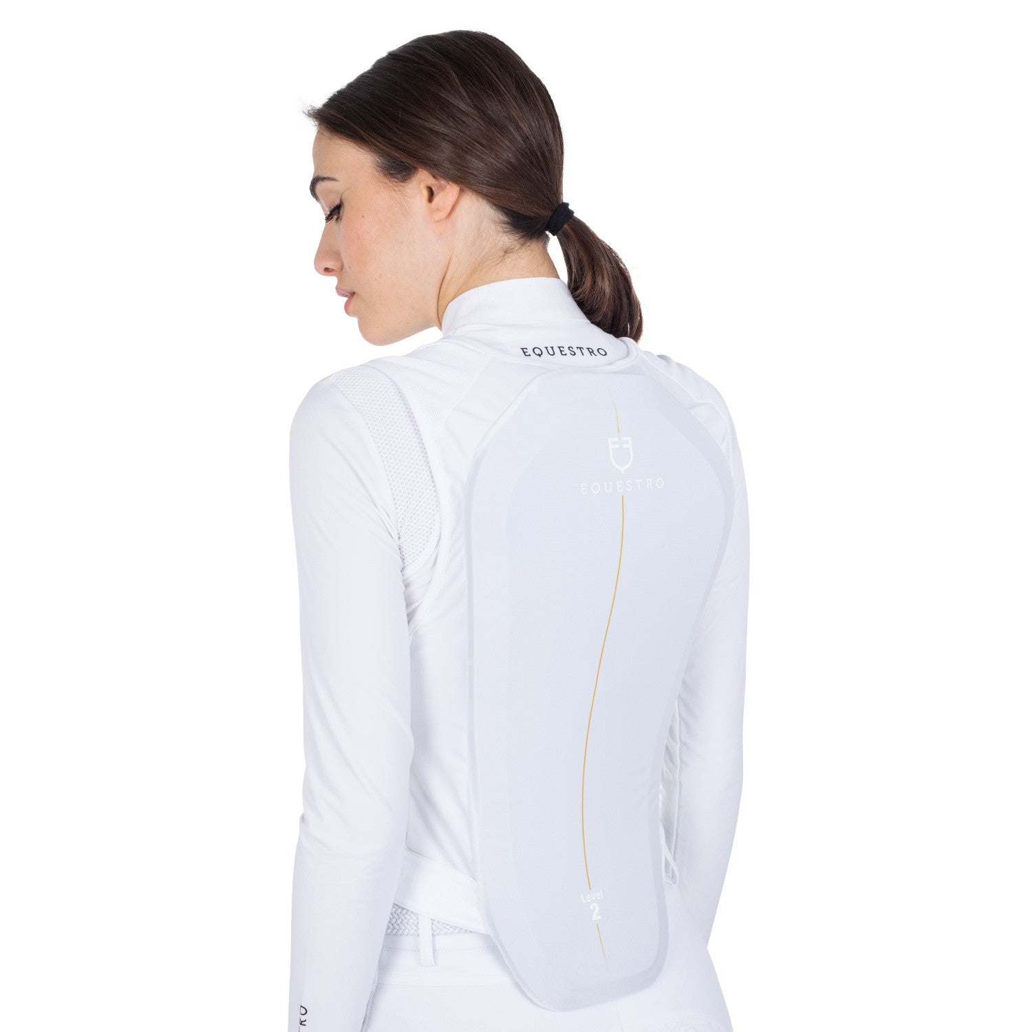 Espaldera nivel 2 unisex con pecho acolchado Equestro - Blanco