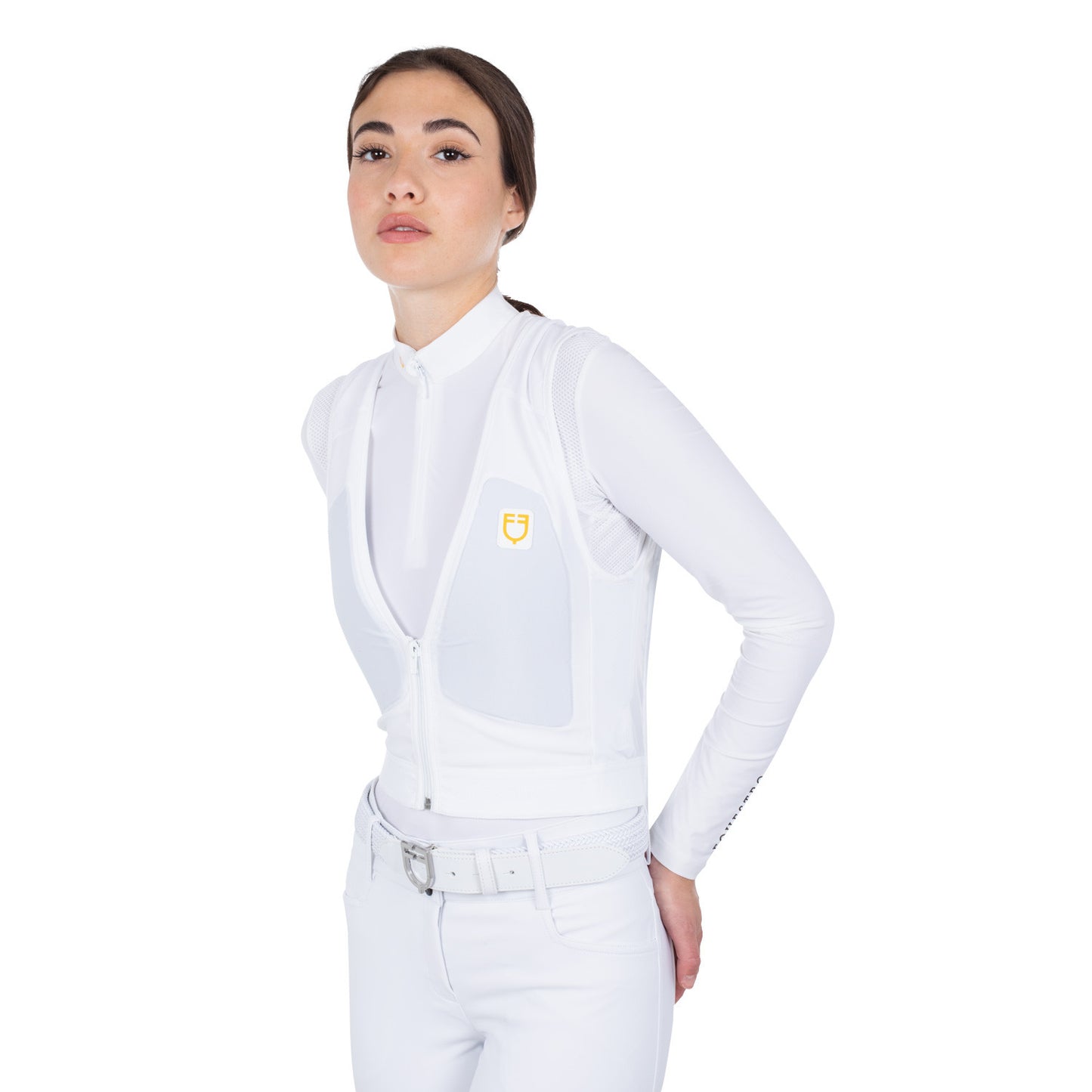 Espaldera nivel 2 unisex con pecho acolchado Equestro - Blanco