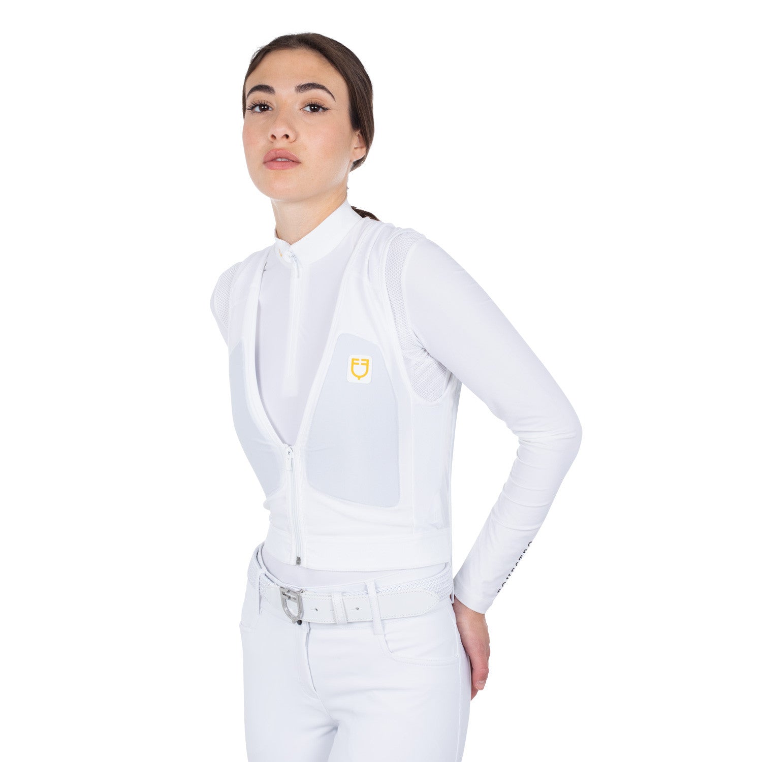 Espaldera nivel 2 unisex con pecho acolchado Equestro - Blanco