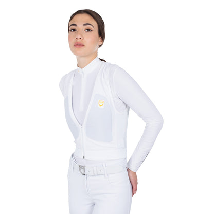 Espaldera nivel 2 unisex con pecho acolchado Equestro - Blanco