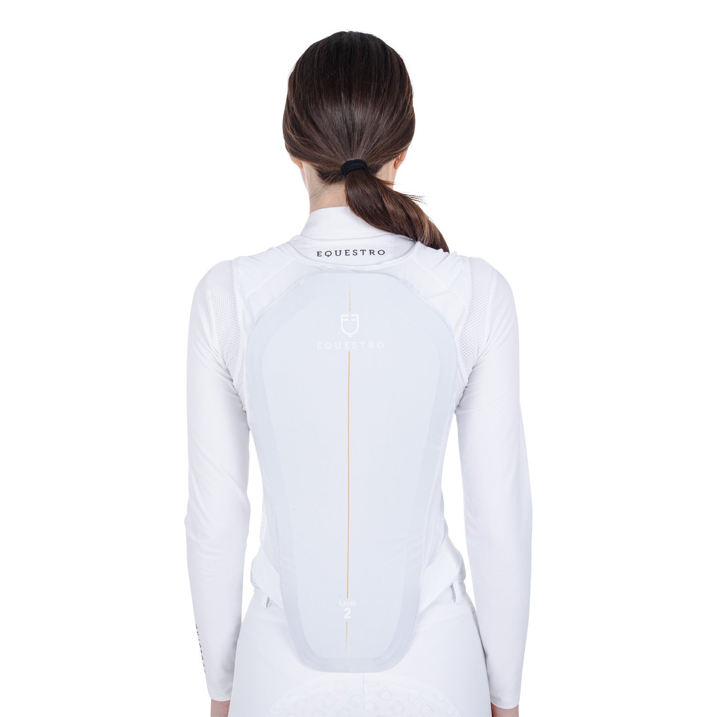Espaldera nivel 2 unisex con pecho acolchado Equestro - Blanco