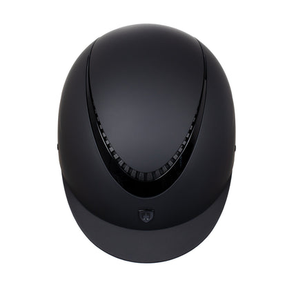 Casco unisex con marco brillante homologación EN 1384-2023 Equestro - Black/Black Shiny