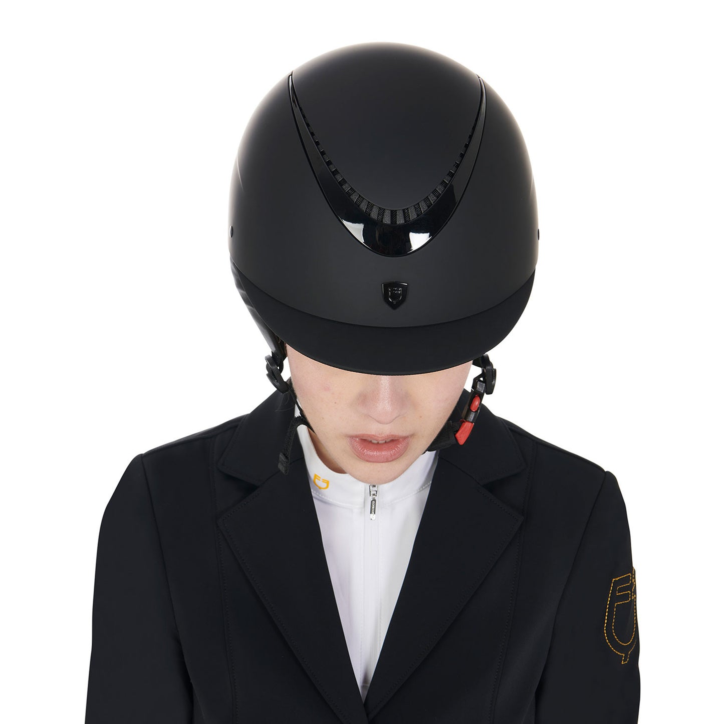 Casco unisex con marco brillante homologación EN 1384-2023 Equestro - Black/Black Shiny