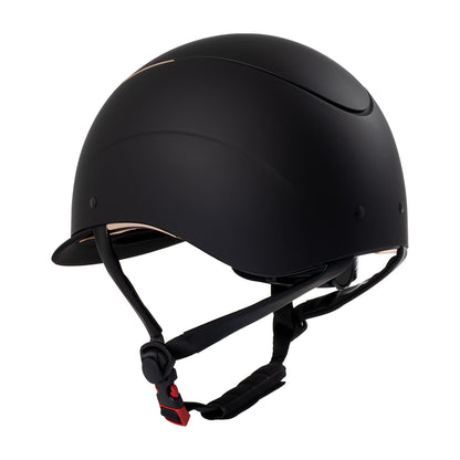 Casco unisex con marco brillante homologación EN 1384-2023 Equestro - Black/Rose Gold Shiny
