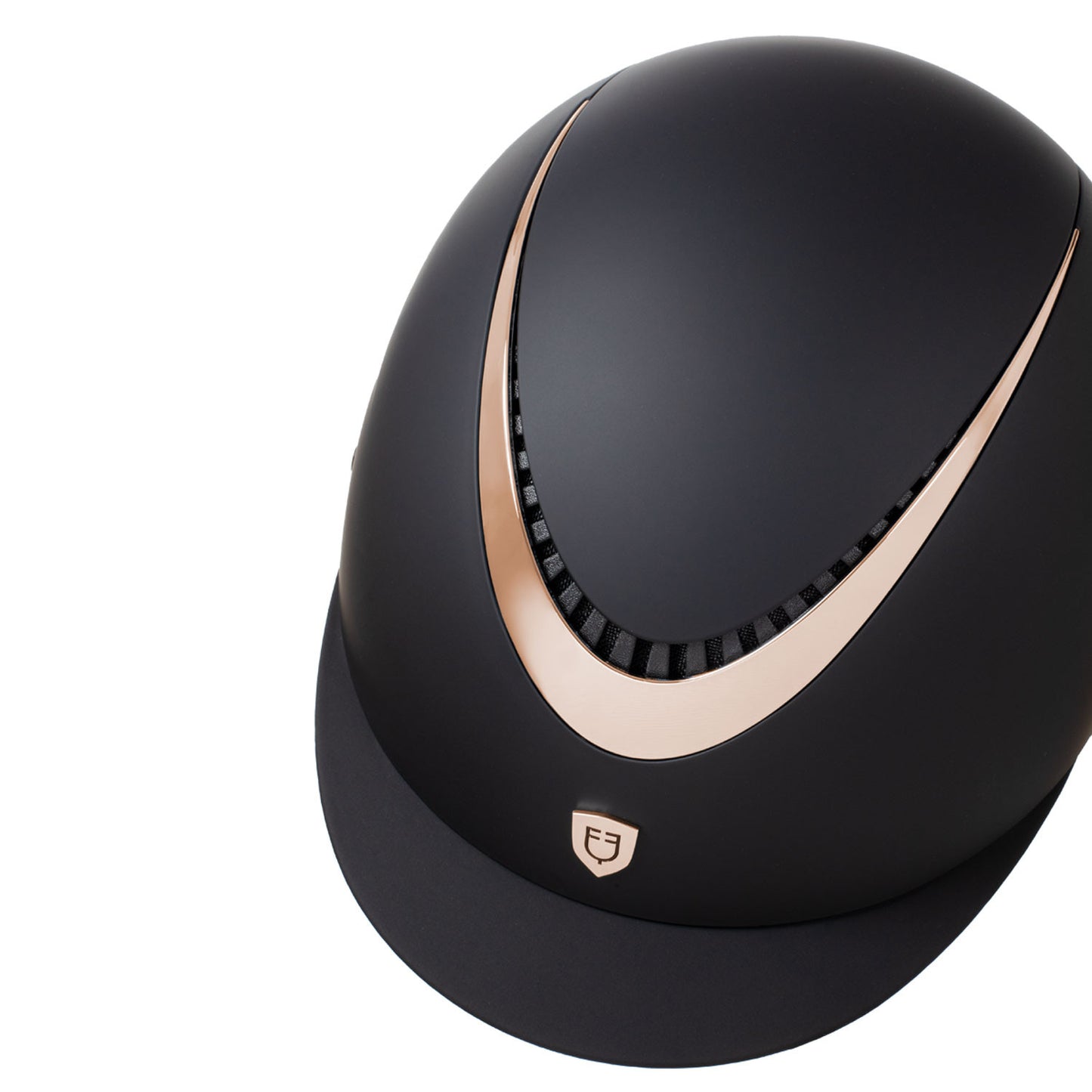 Casco unisex con marco brillante homologación EN 1384-2023 Equestro - Black/Rose Gold Shiny