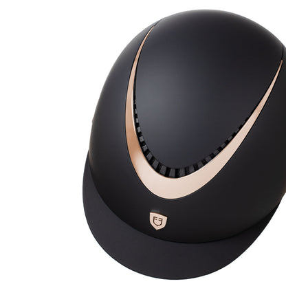 Casco unisex con marco brillante homologación EN 1384-2023 Equestro - Black/Rose Gold Shiny