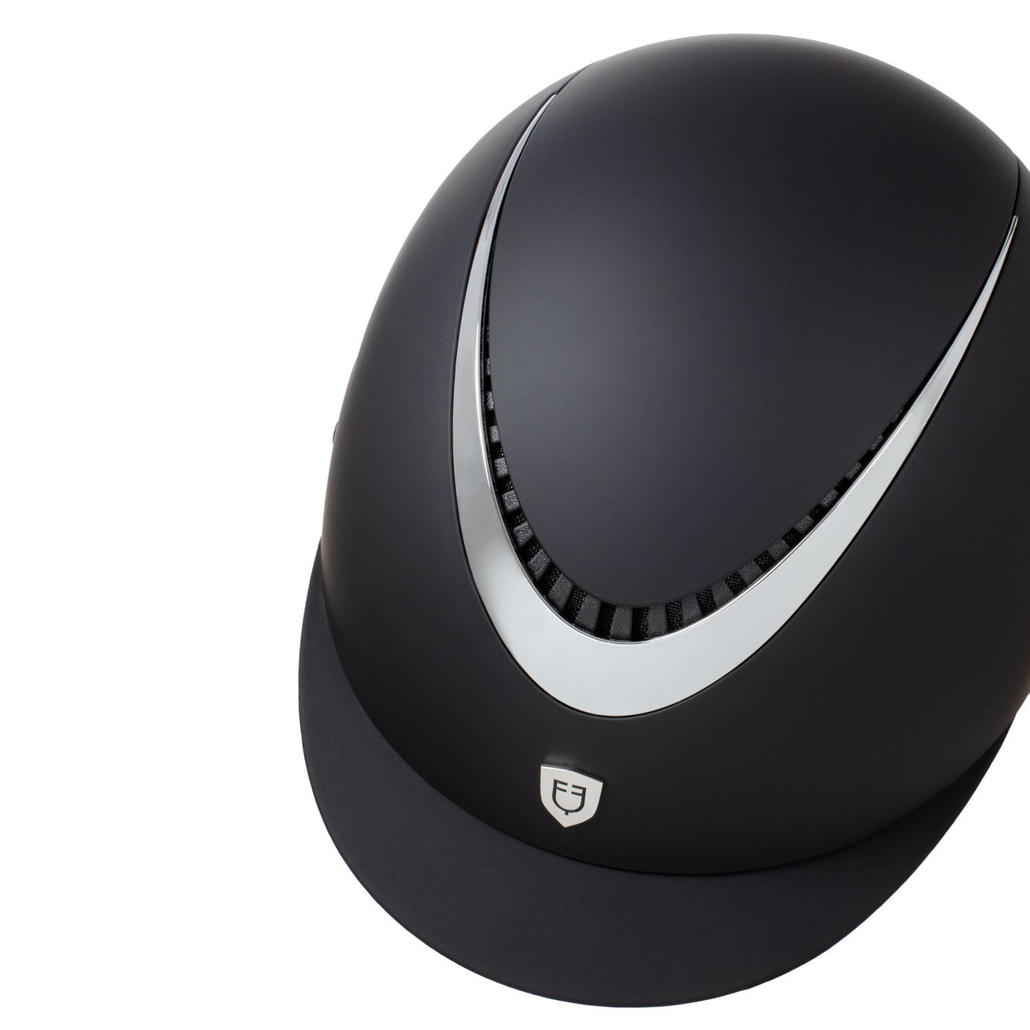Casco unisex con marco brillante homologación EN 1384-2023 Equestro - Black/Silver Shiny