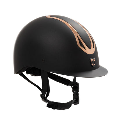 Casco unisex Azael con rueda trasera homologación EN 1384-2023 Equestro - Black/Rose Gold