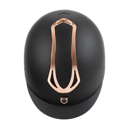 Casco unisex Azael con rueda trasera homologación EN 1384-2023 Equestro - Black/Rose Gold