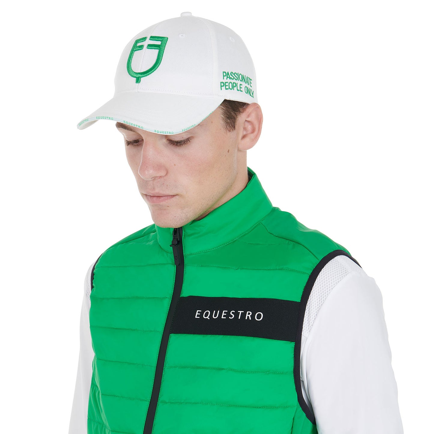 Gorra unisex de béisbol Equestro - White/Green