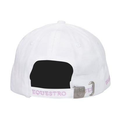Gorra unisex de béisbol Equestro - White/Lilla