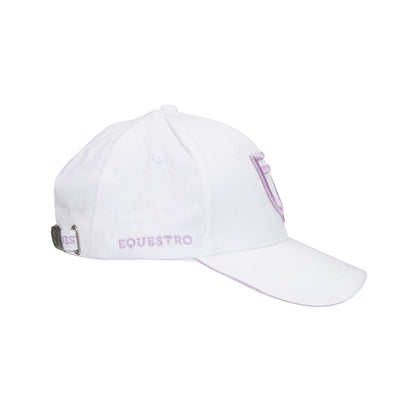 Gorra unisex de béisbol Equestro - White/Lilla