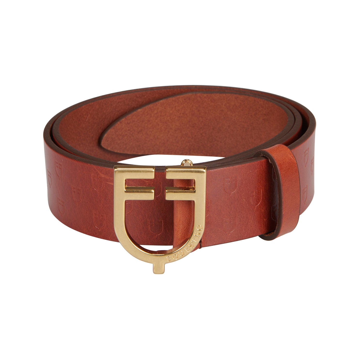 Cinturón de cuero con logo en la hebilla Equestro