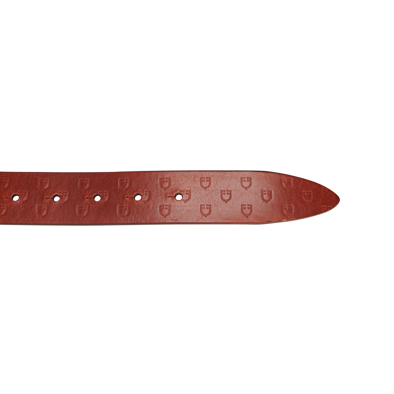 Cinturón de cuero con logo en la hebilla Equestro - Gold/Cognac