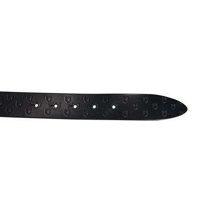 Cinturón de cuero con logo en la hebilla Equestro - Silver/Black