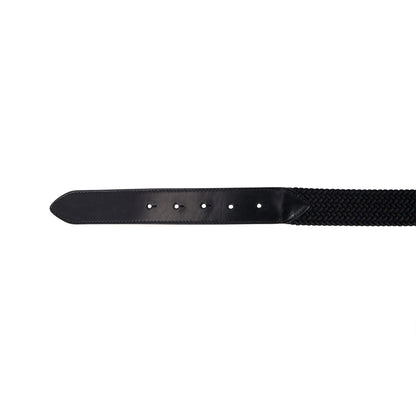 Cinturón de cuero con elástico y logo en la hebilla Equestro - Silver/Black