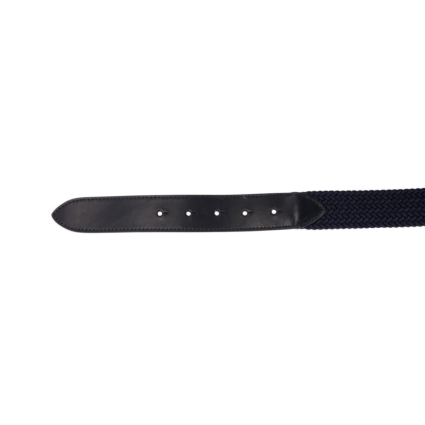 Cinturón de cuero con elástico y logo en la hebilla Equestro - Silver/Navy