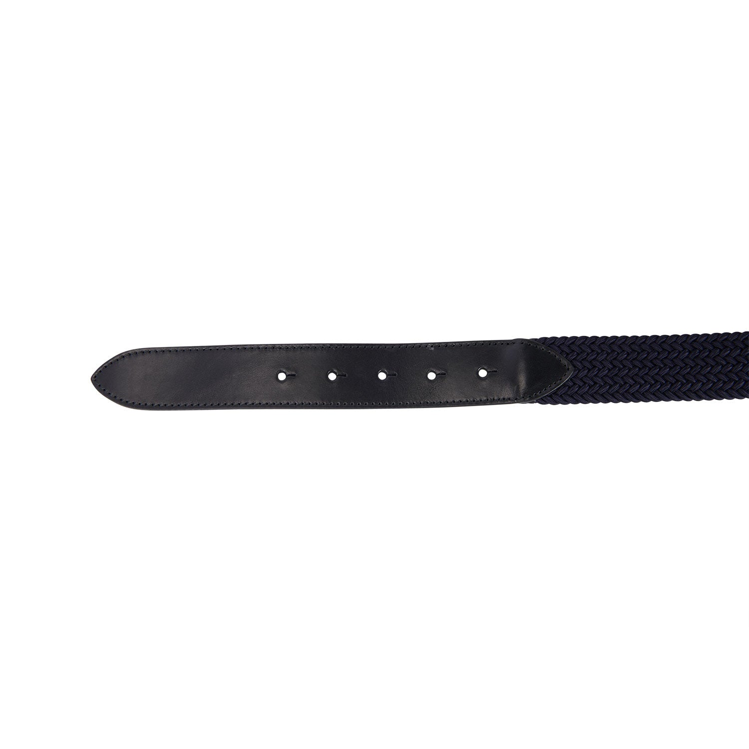 Cinturón de cuero con elástico y logo en la hebilla Equestro - Silver/Navy