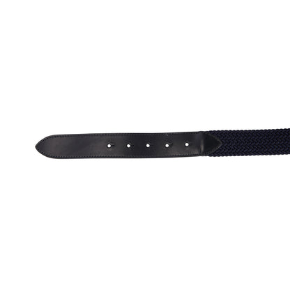 Cinturón de cuero con elástico y logo en la hebilla Equestro - Silver/Navy